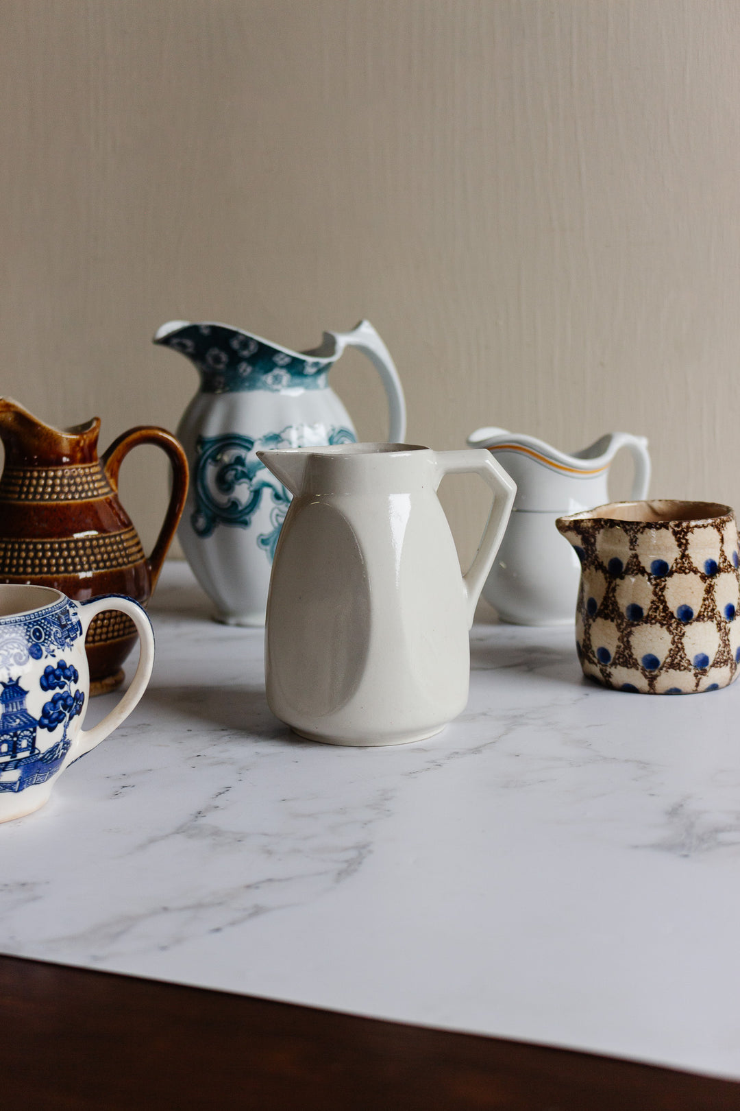 vintage french faïence geometric creamer