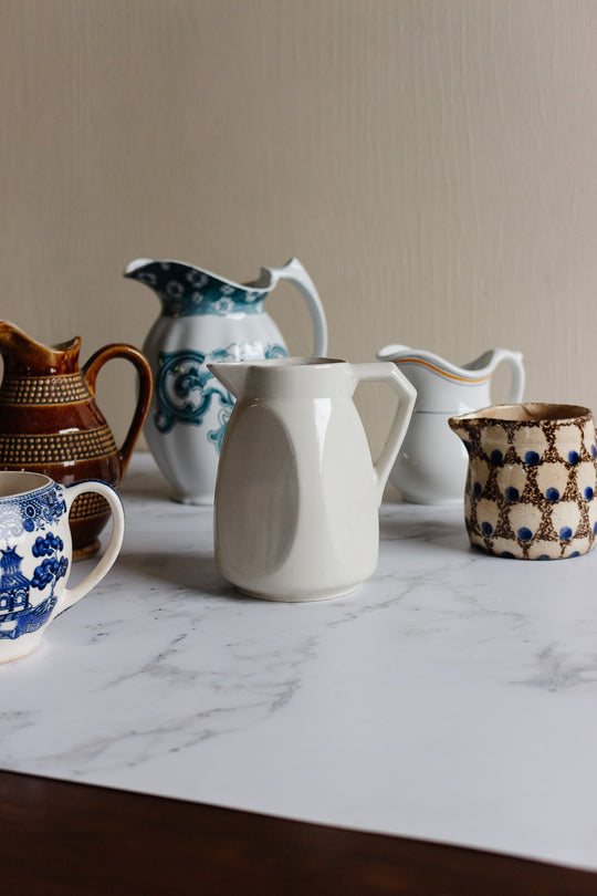 vintage french faïence geometric creamer