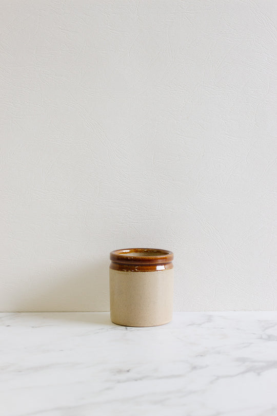 antique english stoneware mustard pot