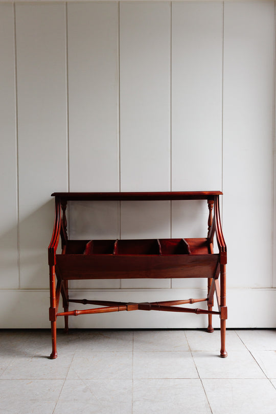vintage english mahogany book trough