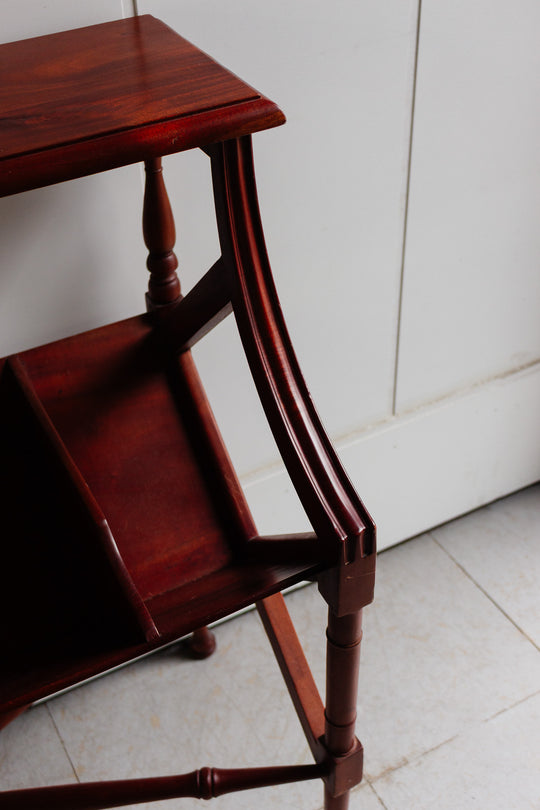 vintage english mahogany book trough