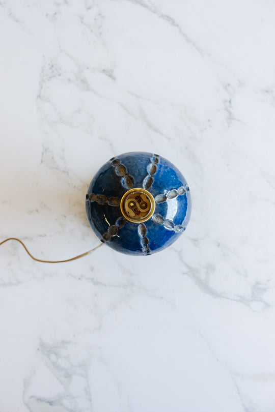 vintage french handmade pottery lamp