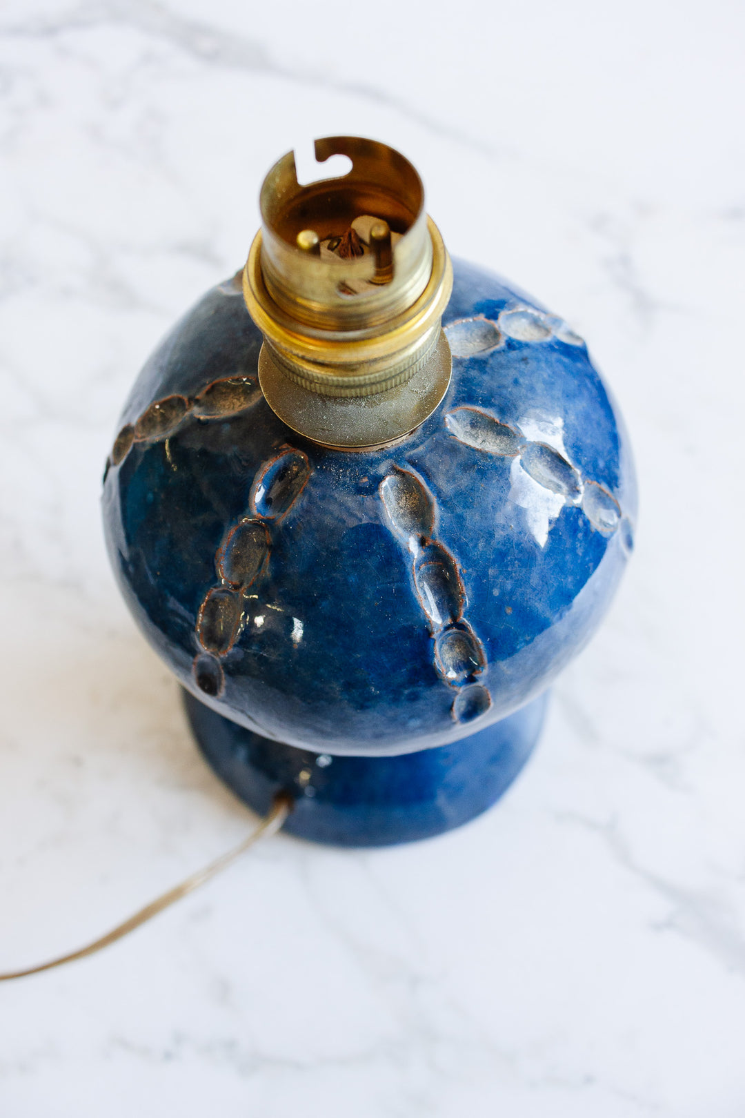 vintage french handmade pottery lamp