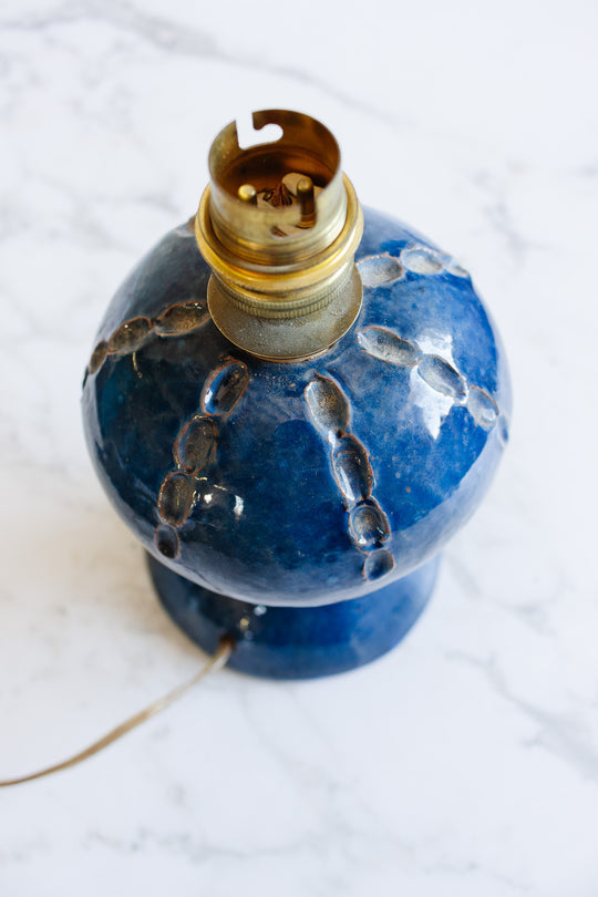vintage french handmade pottery lamp