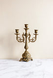 pair of 1920s French rococo gilt brass candelabras