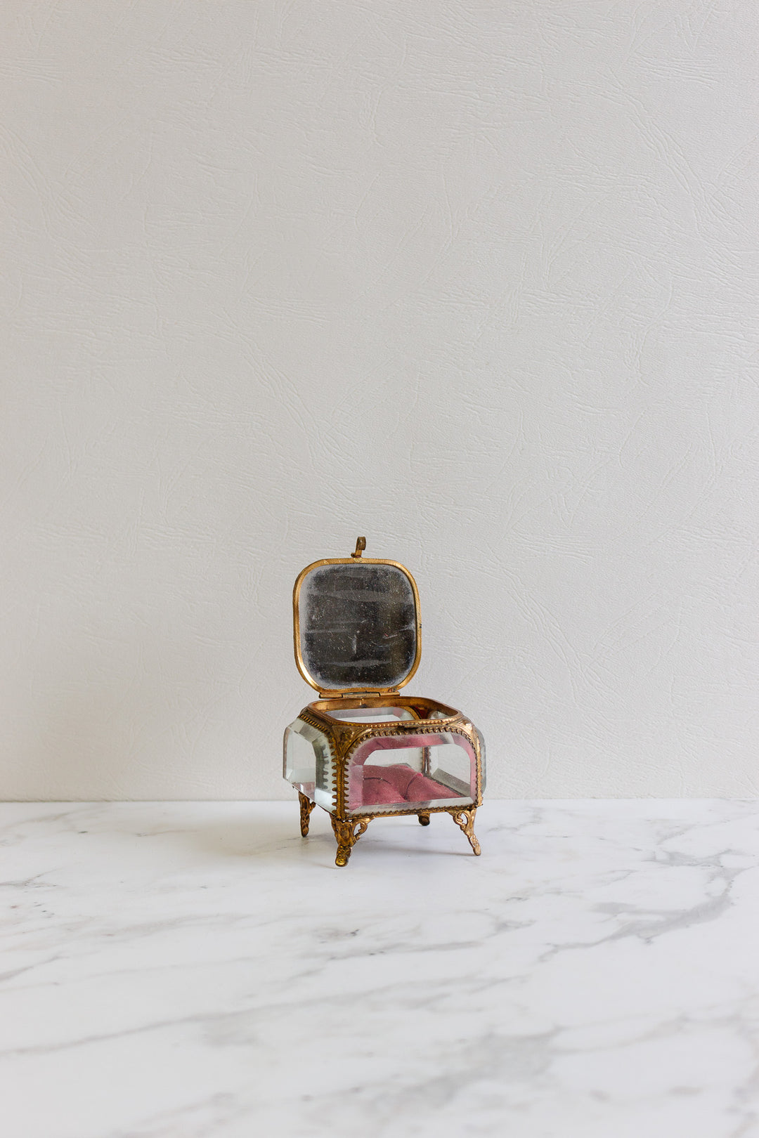 turn of the century french beveled glass and ormolu souvenir bijoux casket