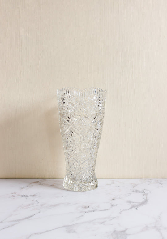 midcentury French cut glass vase