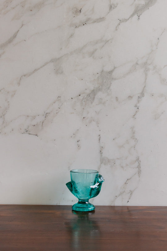 vintage french turquoise egg cups, set of 9