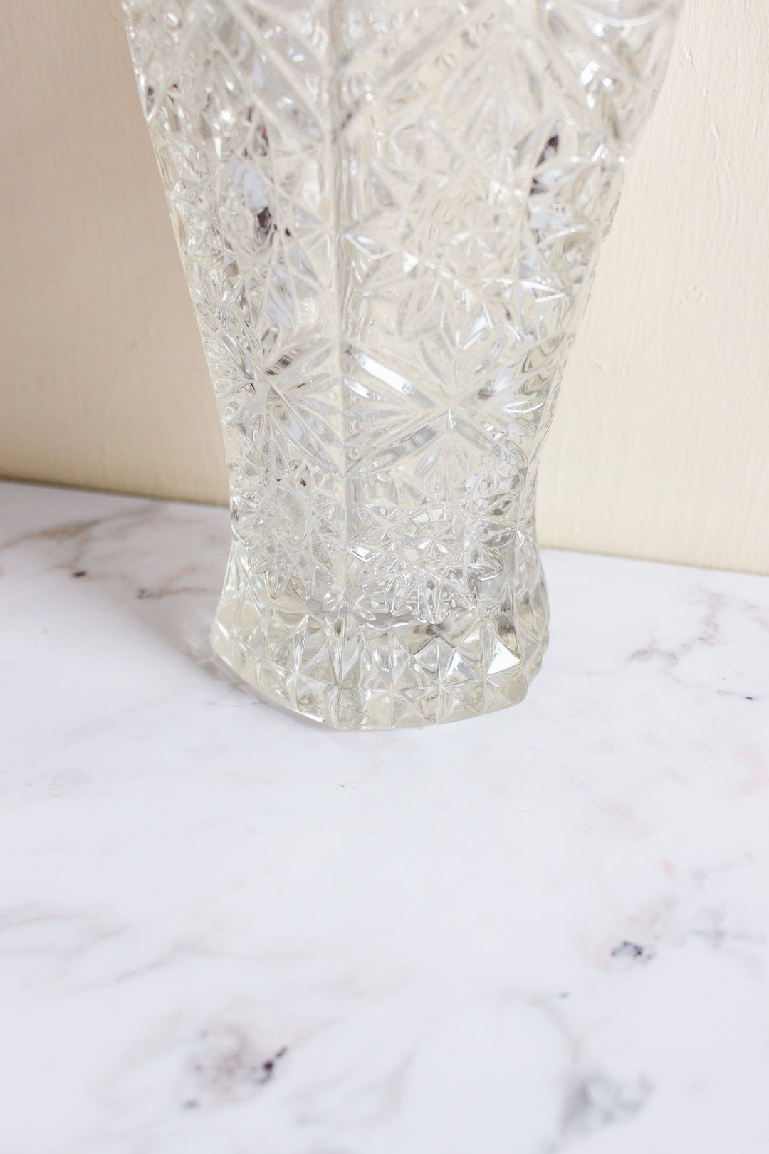 midcentury French cut glass vase