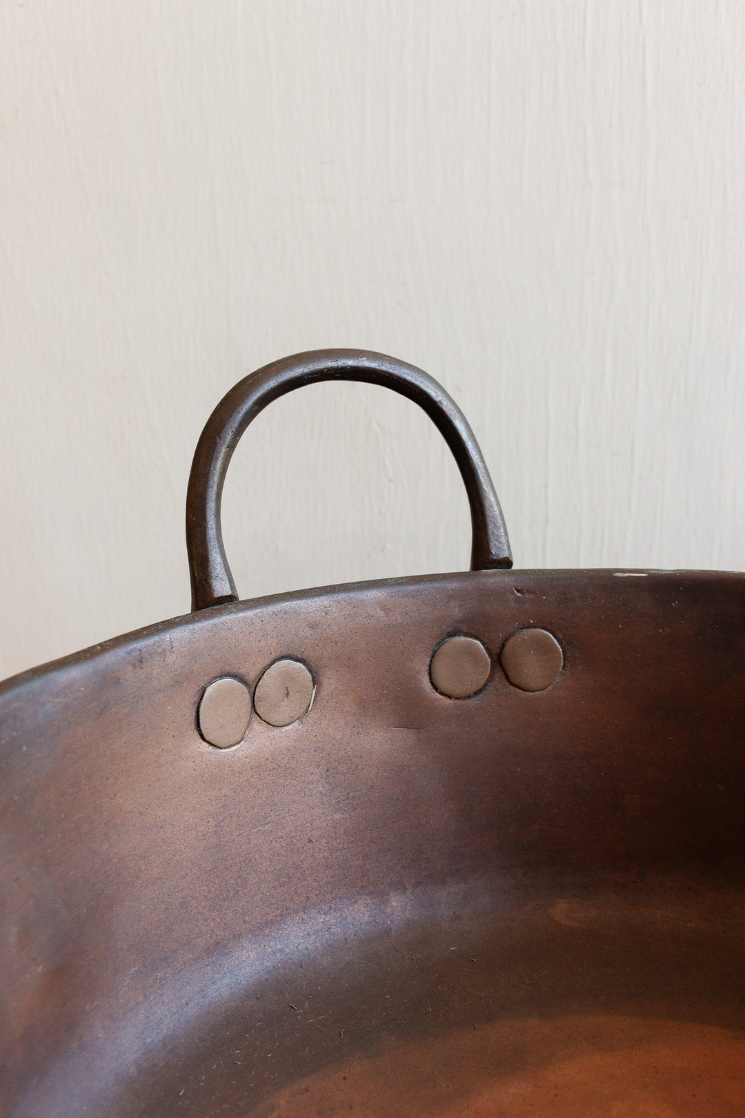 antique french large copper jam pot