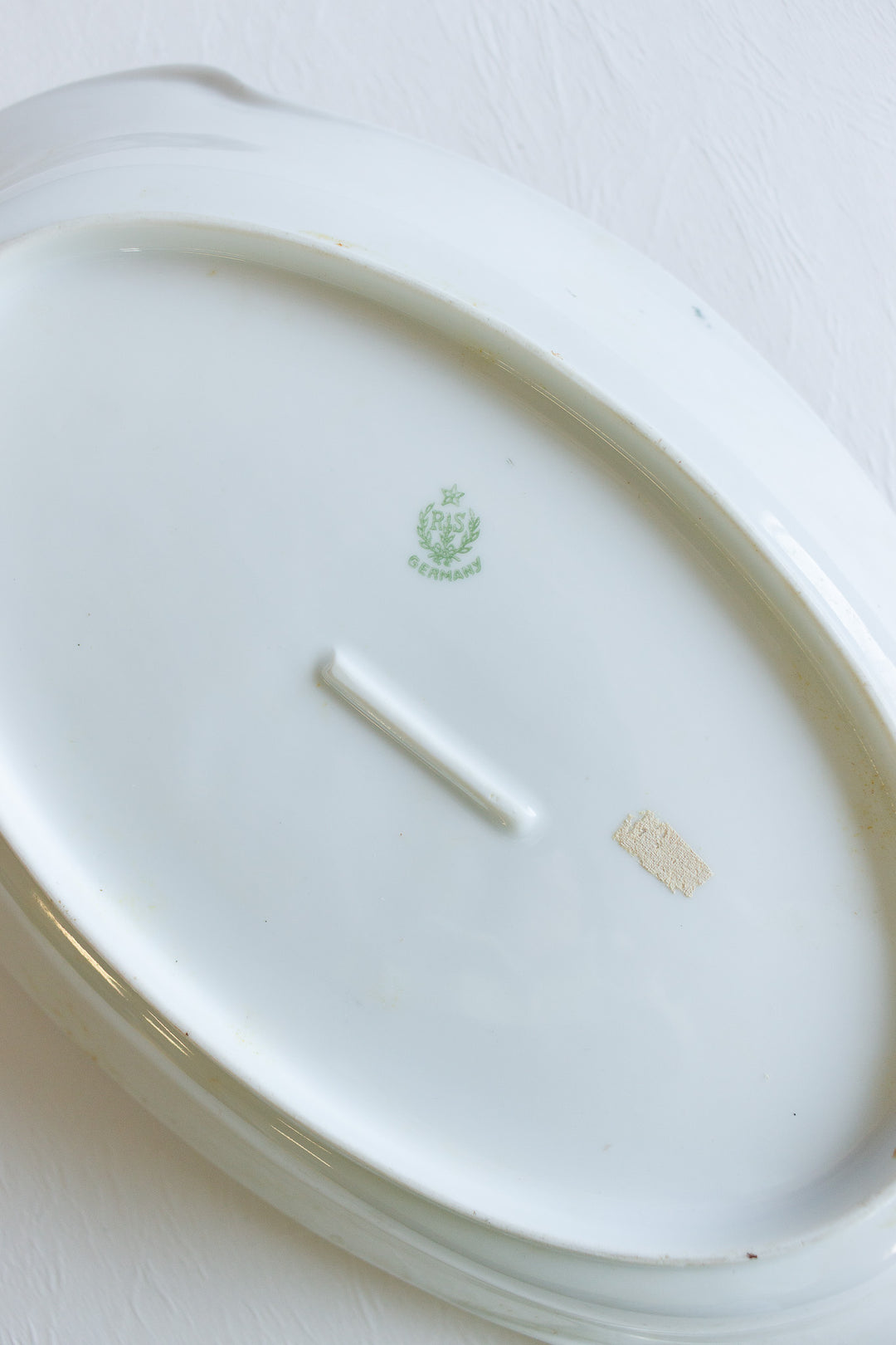 antique german floral painted relish dish