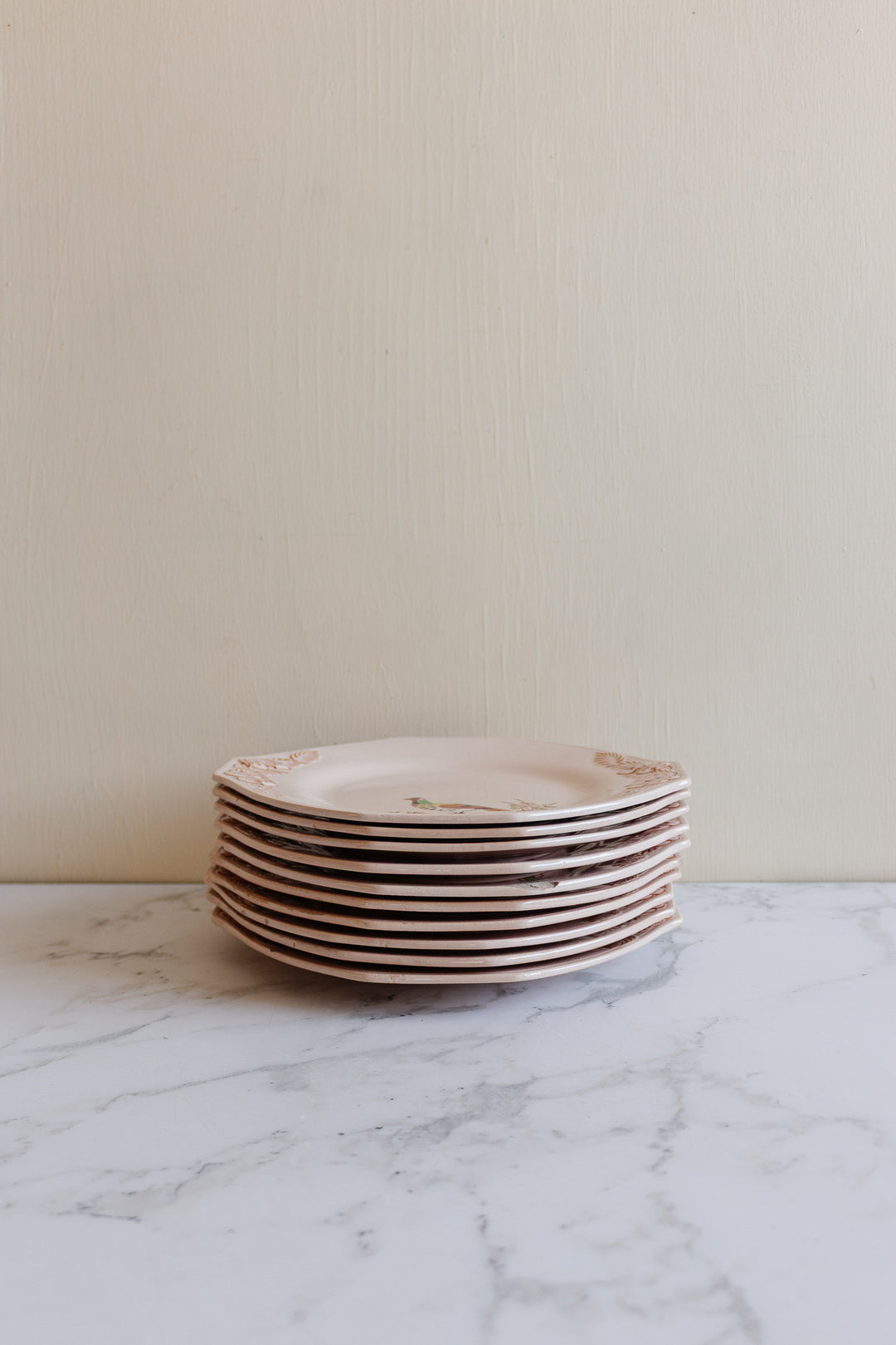 1930s art deco french émaux de longwy pink plate