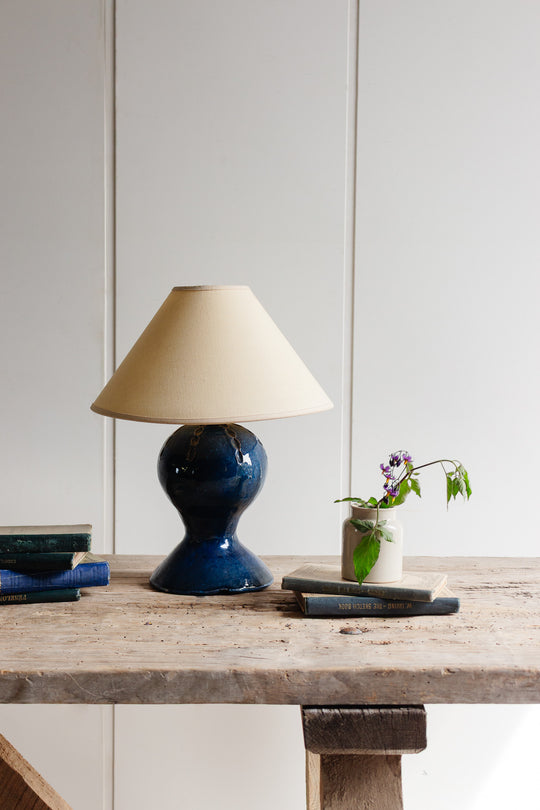 vintage french handmade pottery lamp