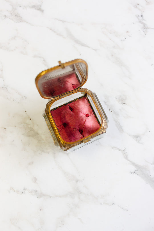 turn of the century french beveled glass and ormolu souvenir bijoux casket