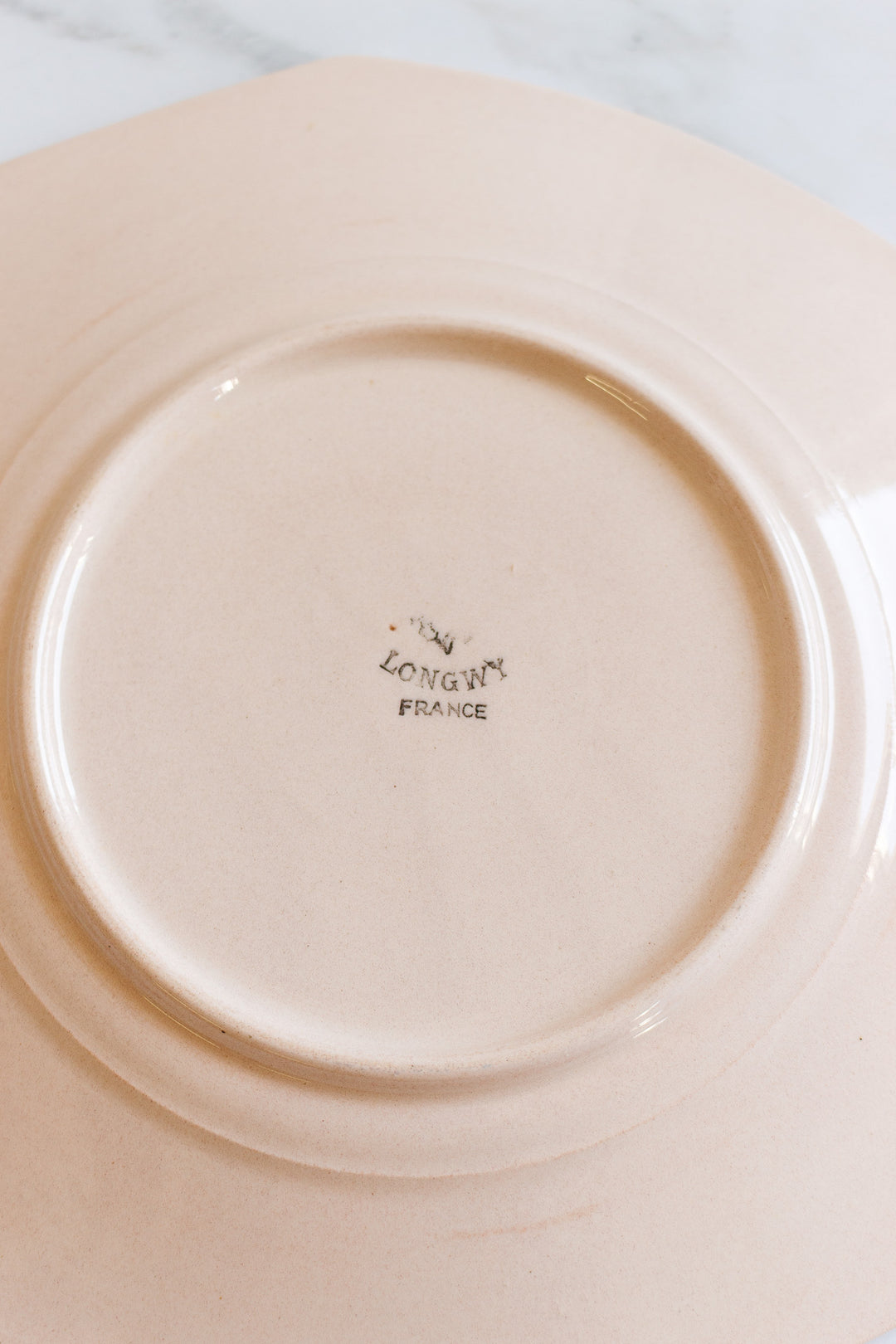1930s art deco french émaux de longwy pink plate