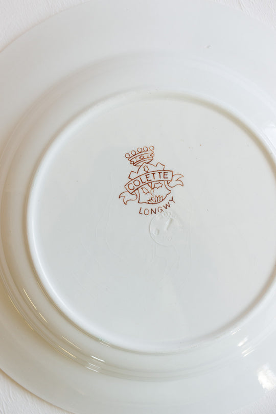 1920s longwy "colette" set of 5 shallow bowls