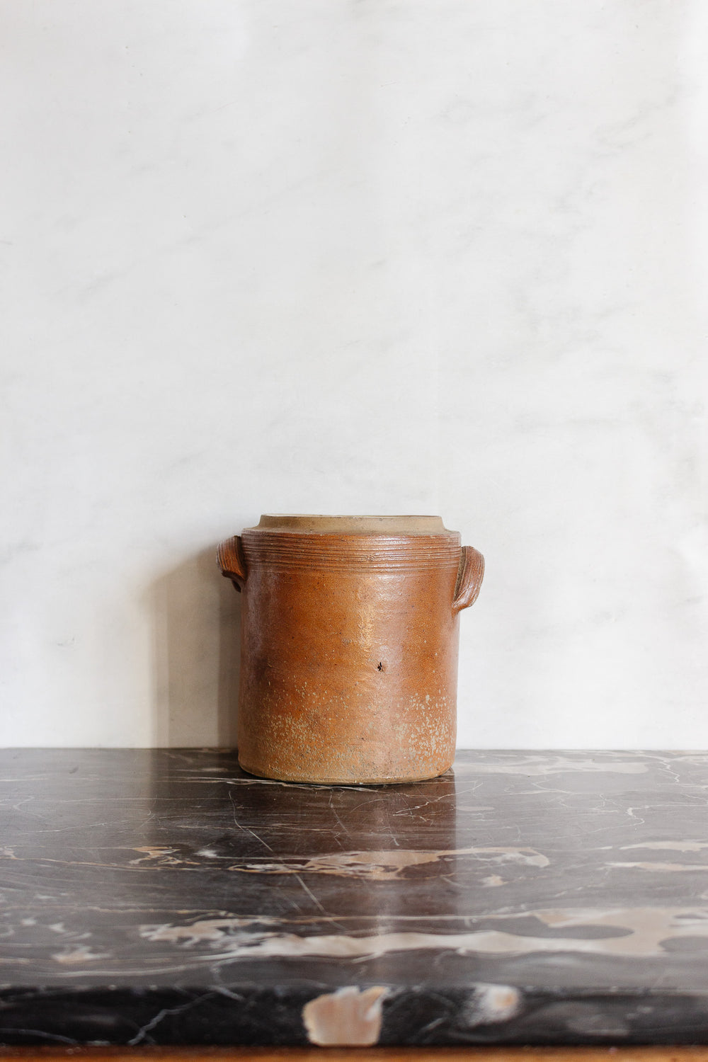 antique french stoneware confit pot