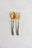 set of antique french horn serving spoons