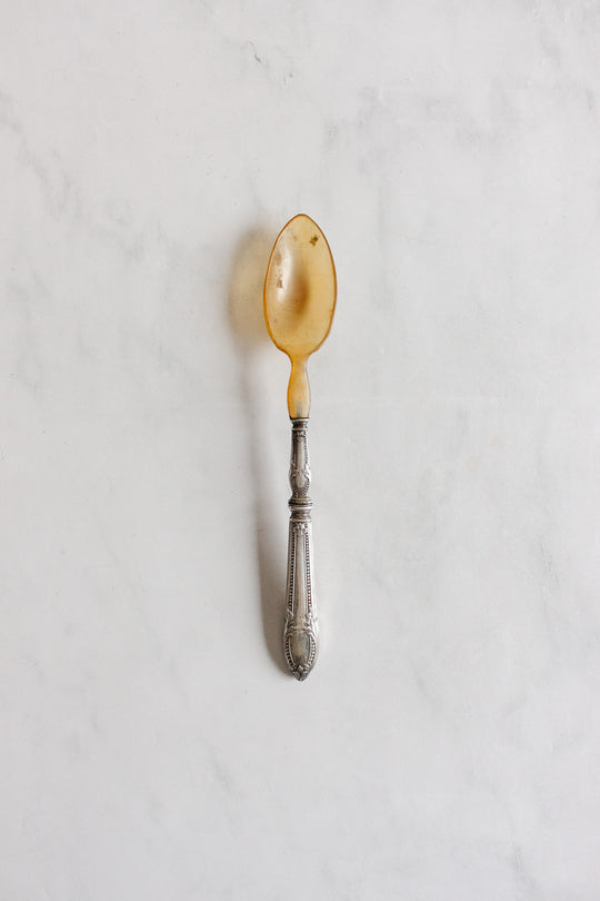 set of antique french horn serving spoons