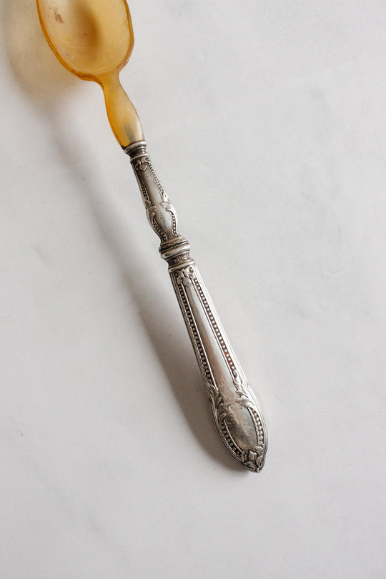 set of antique french horn serving spoons