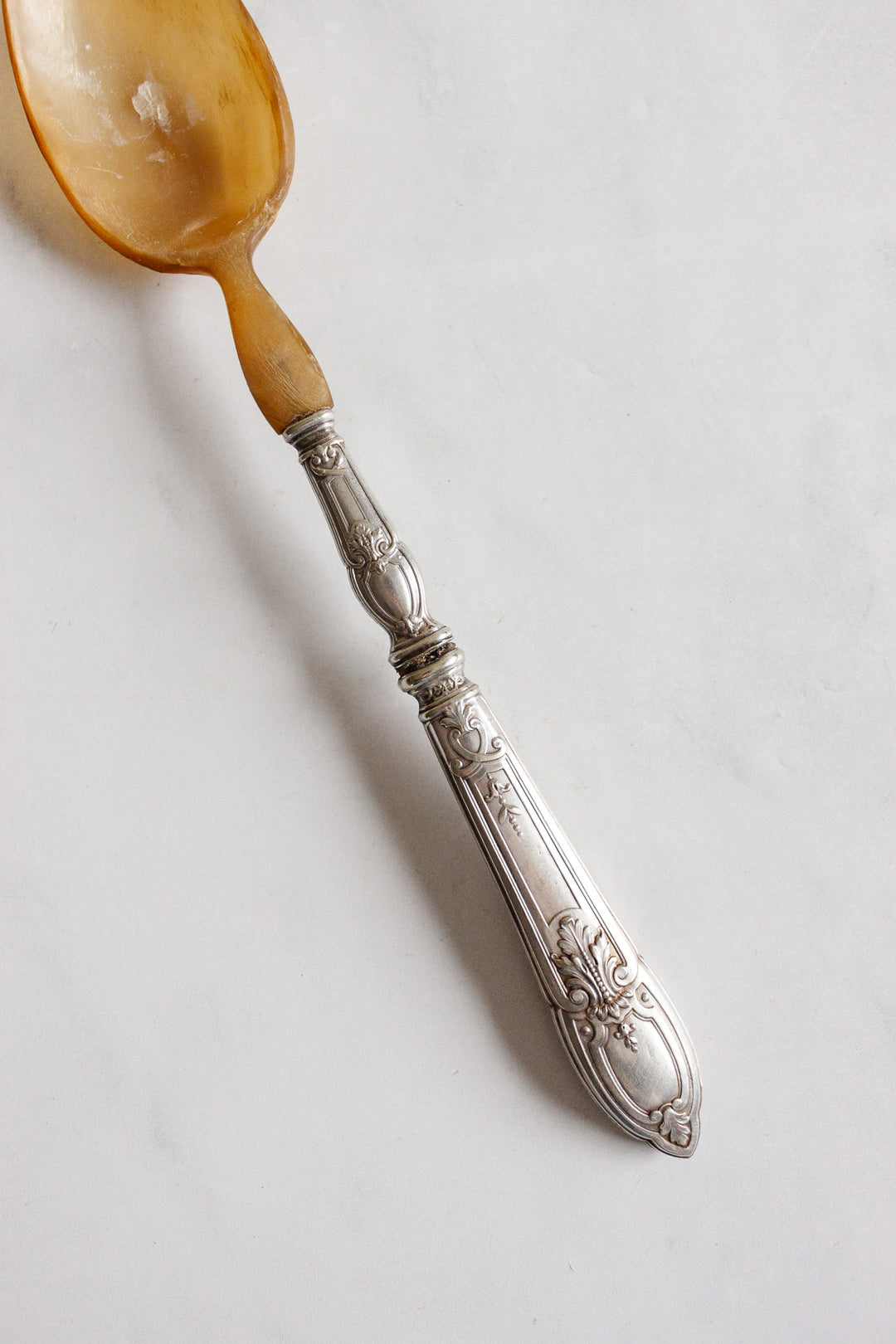 set of antique french horn serving spoons