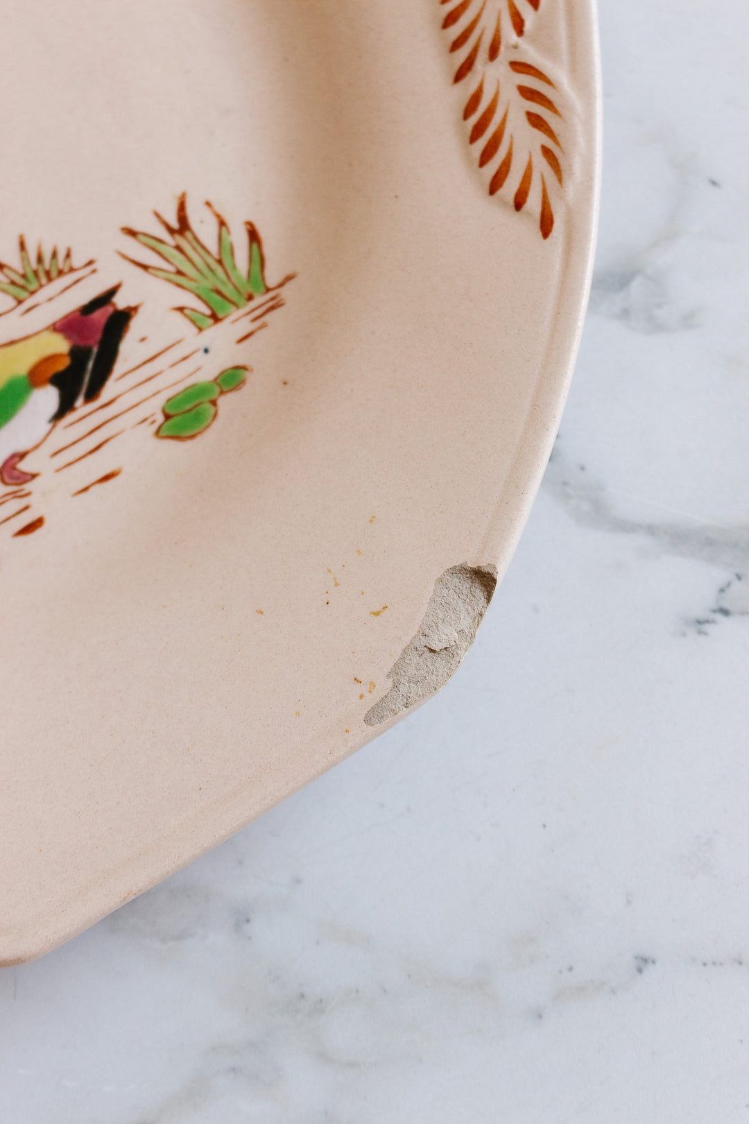 1930s art deco french émaux de longwy pink plate