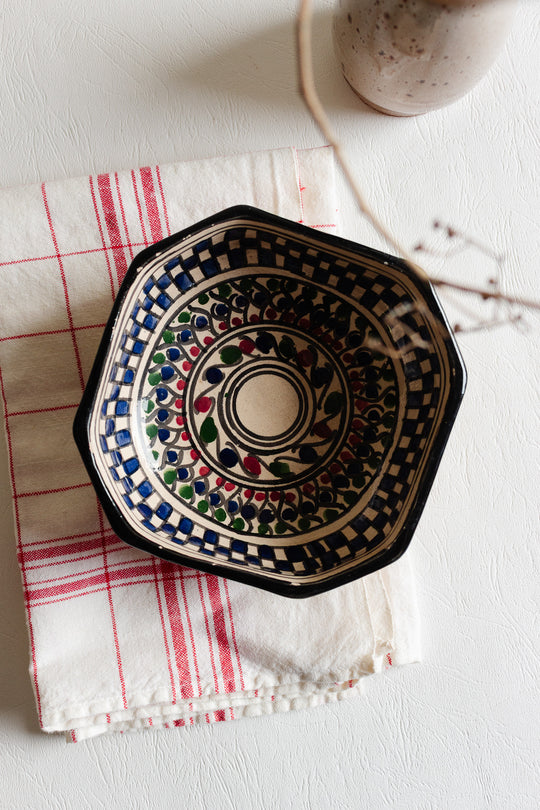 vintage tunisien handpainted trinket dish