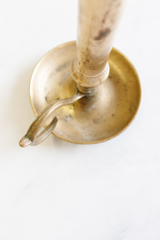 antique french brass chamberstick