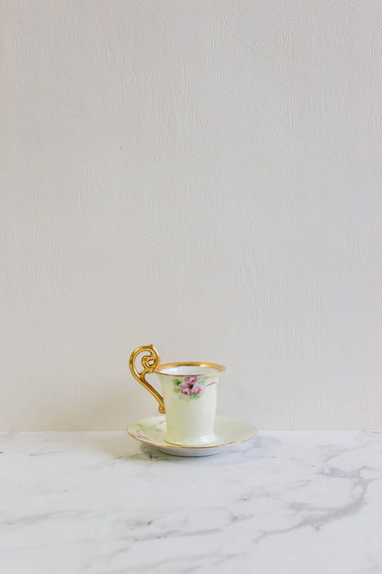 set of four 1930s rosenthal bavaria demitasse cups and saucers with 22k gold plating