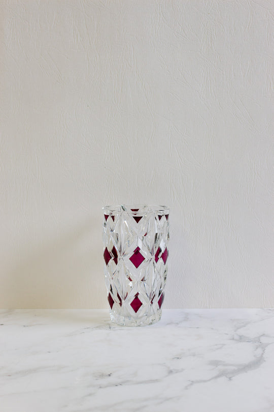 vintage french luminarc "mosaïque" glass vase