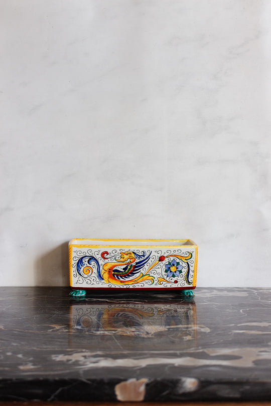 vintage italian handpainted lion foot jardinière