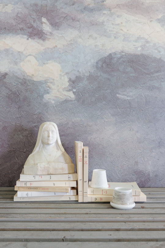 antique French stone bust, “St. Therèse de Lisieux”