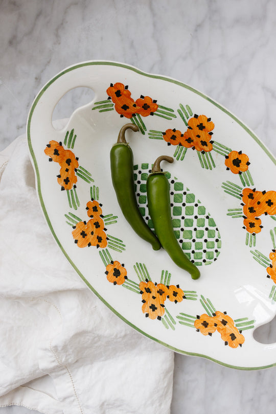 antique longwy "longpré" plat ovale circa 1870 to 1910