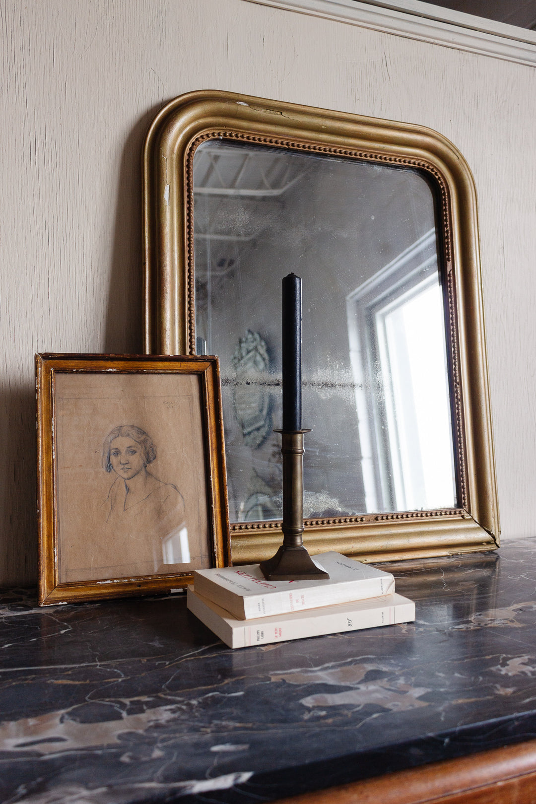 vintage french cast brass candlestick