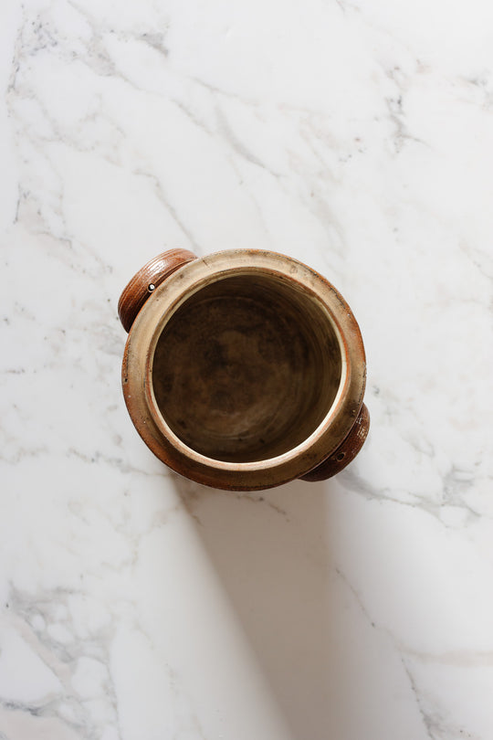 antique french stoneware confit pot