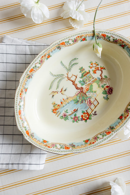 1920s coronet ware chinoiserie serving bowl