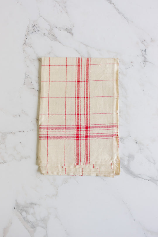 oversized vintage French striped kitchen towel