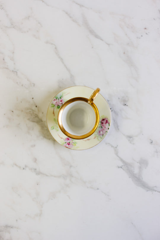 set of four 1930s rosenthal bavaria demitasse cups and saucers with 22k gold plating