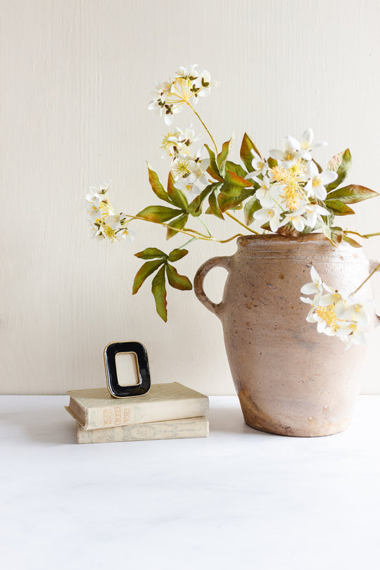 vintage french solid brass and enamel frame