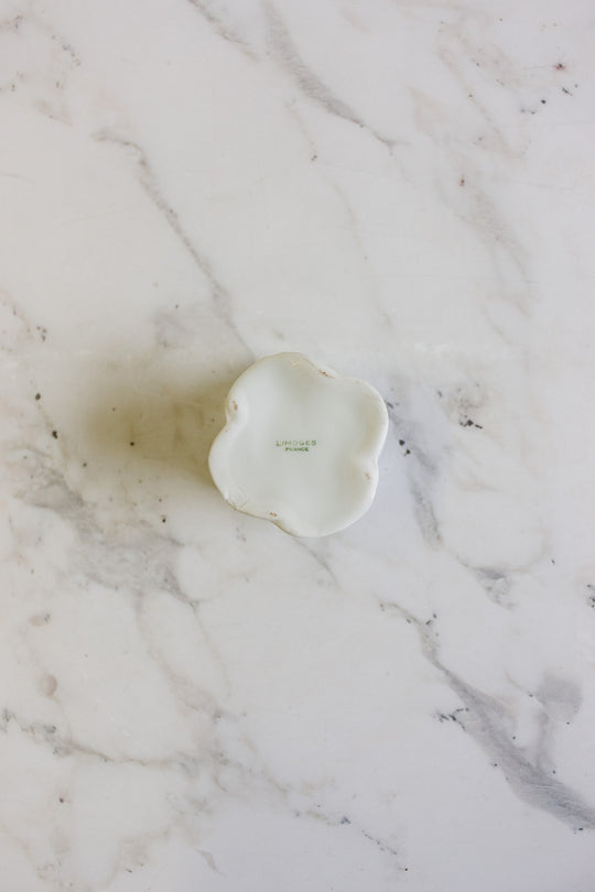 vintage limoges white rose candle votive