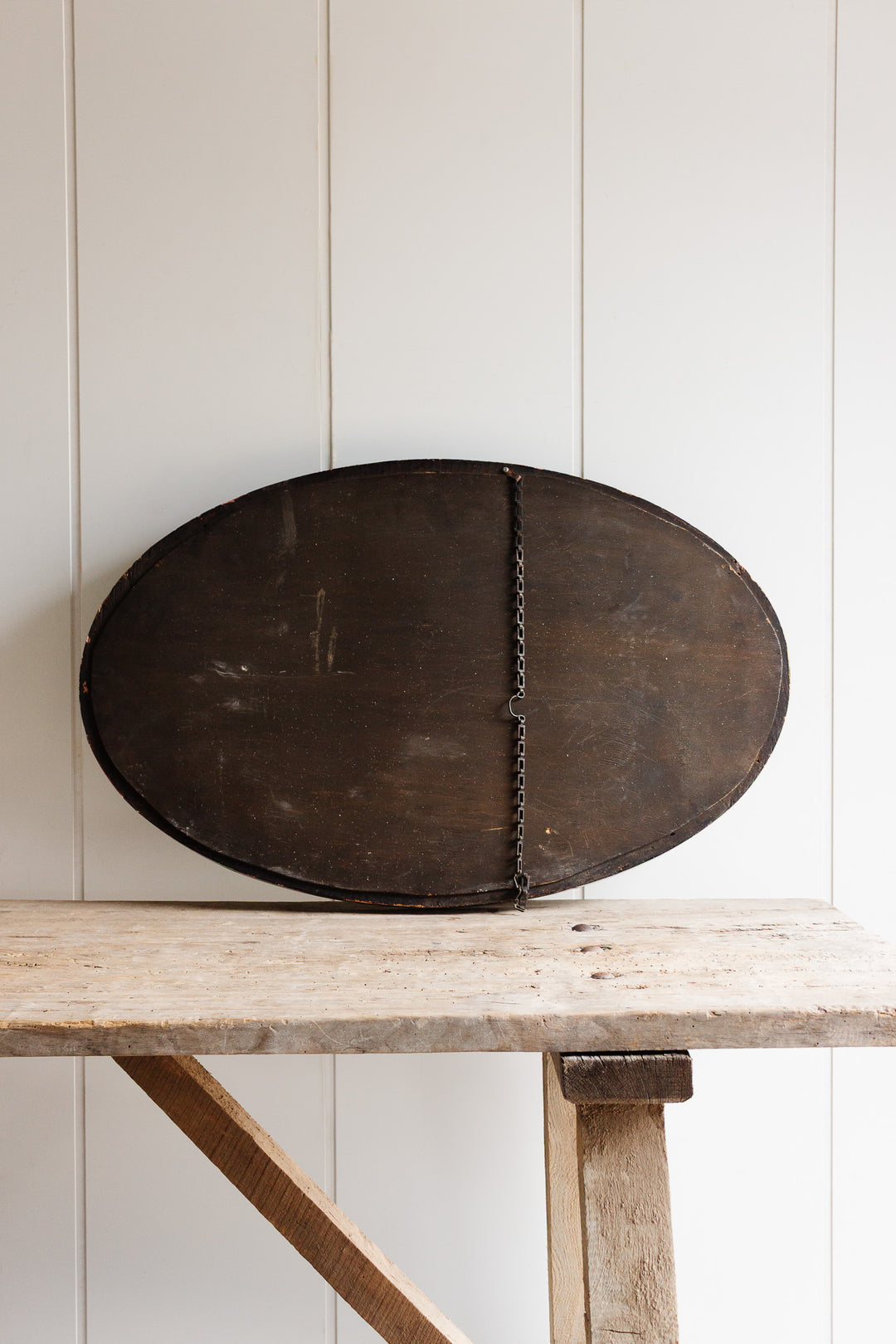 antique french oval beveled mirror