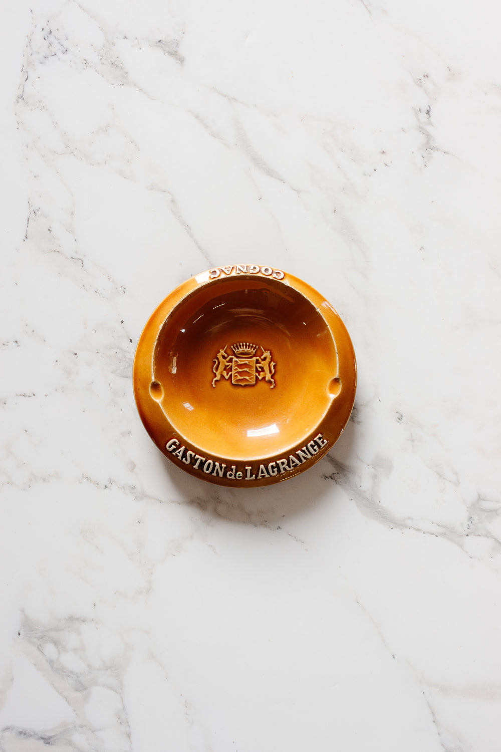 vintage french advertising gaston de lagrange ashtray, honey