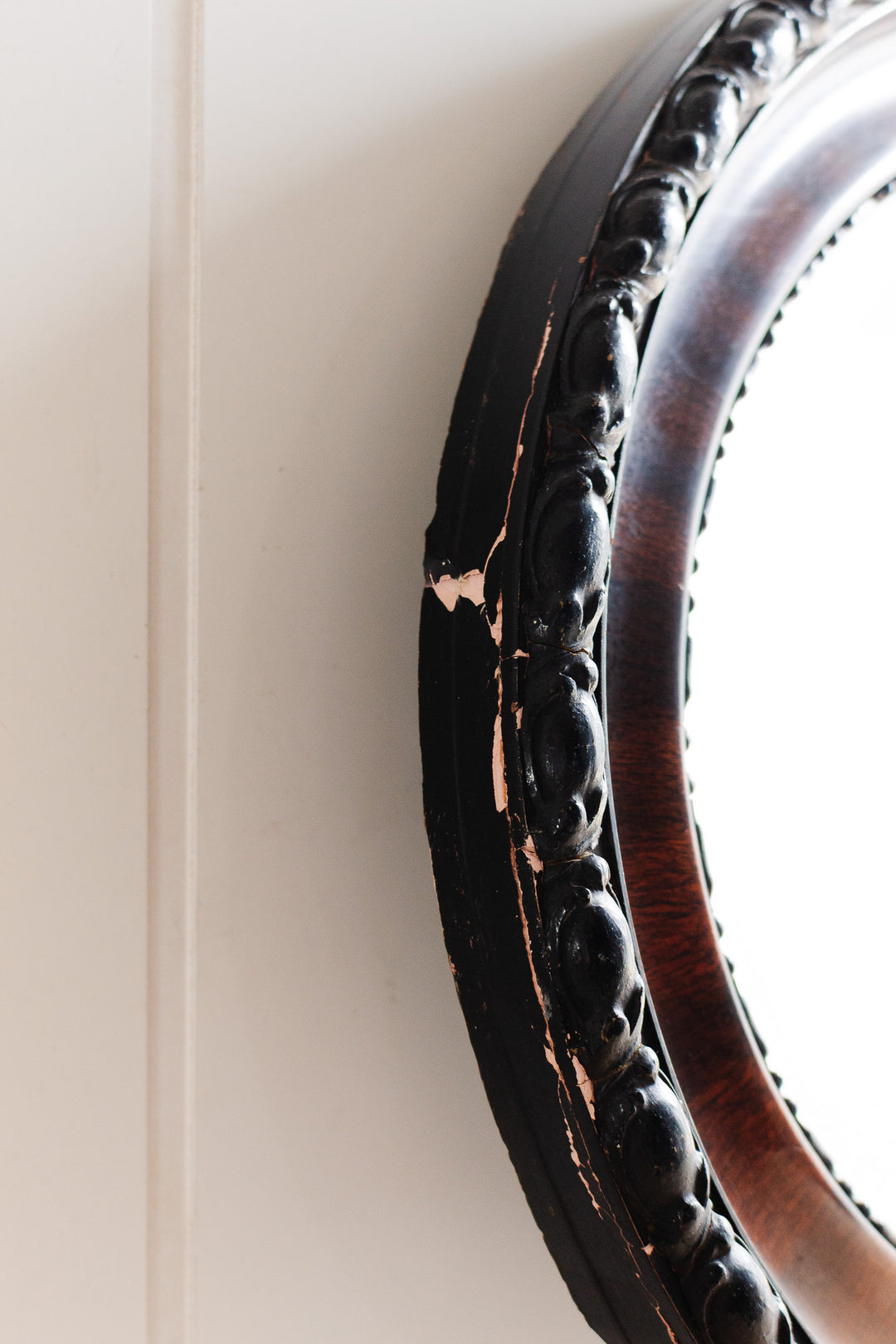 antique french oval beveled mirror