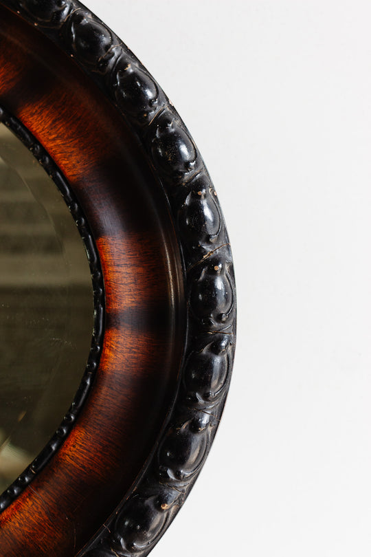 antique french oval beveled mirror