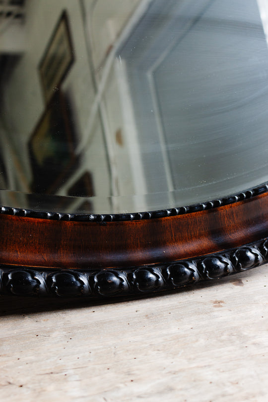 antique french oval beveled mirror