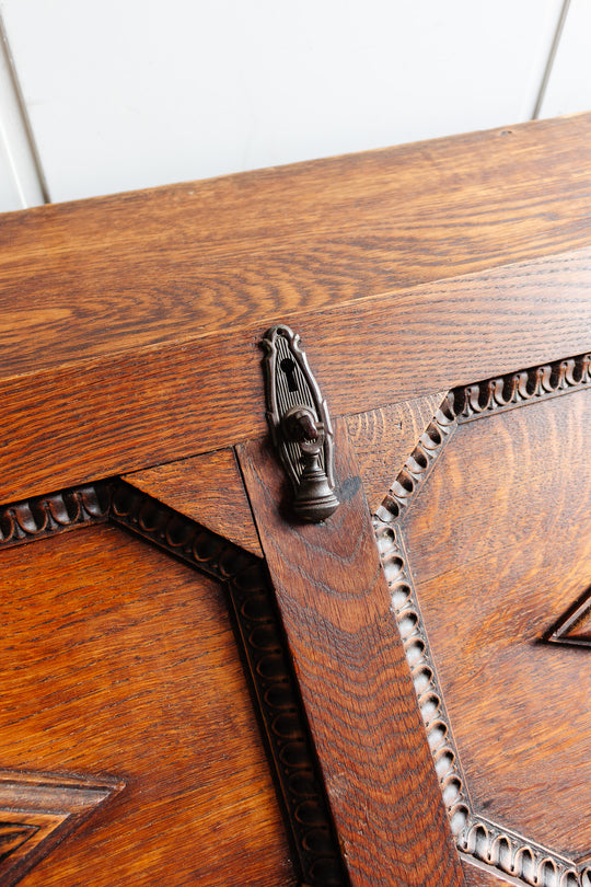 antique French louis xiii style carved walnut secretary