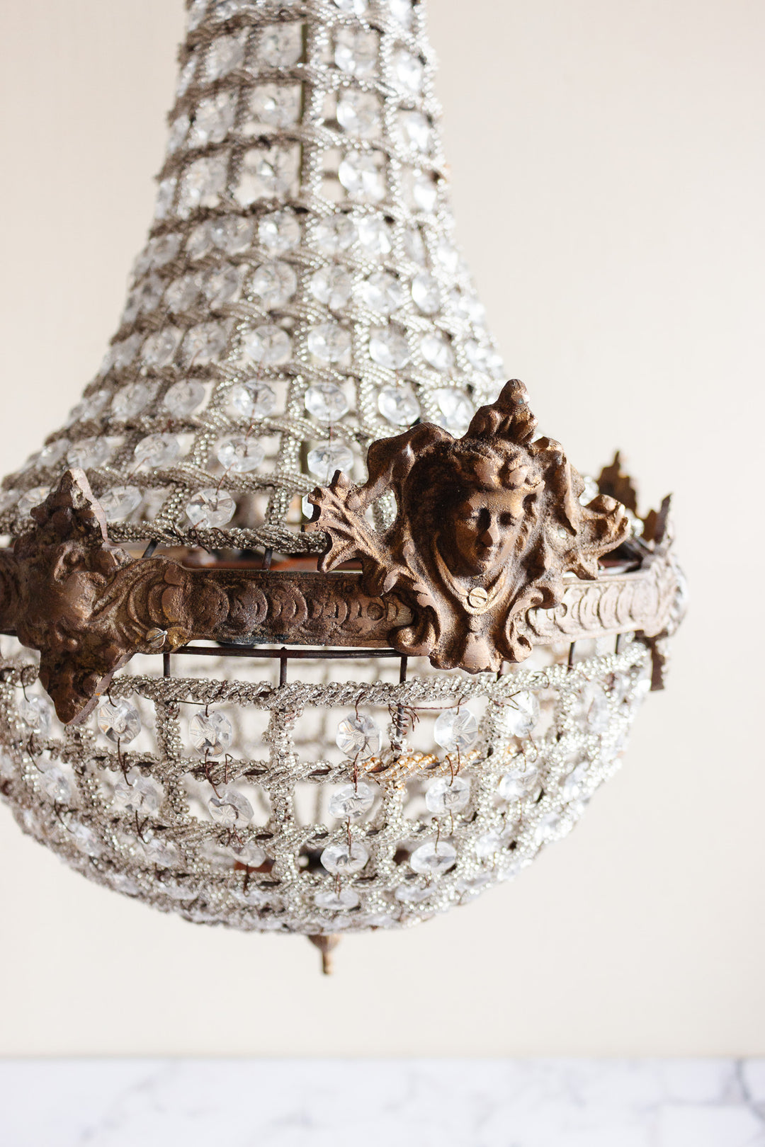 vintage French button empire chandelier