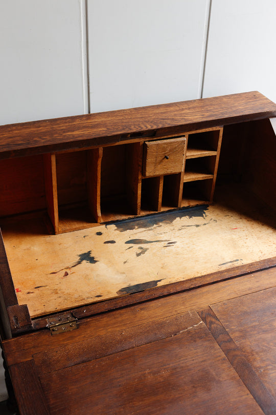 antique French louis xiii style carved walnut secretary