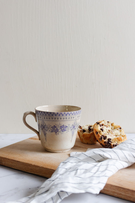 rare 1850s Choisy-le-Roi extra large antique transferware mug