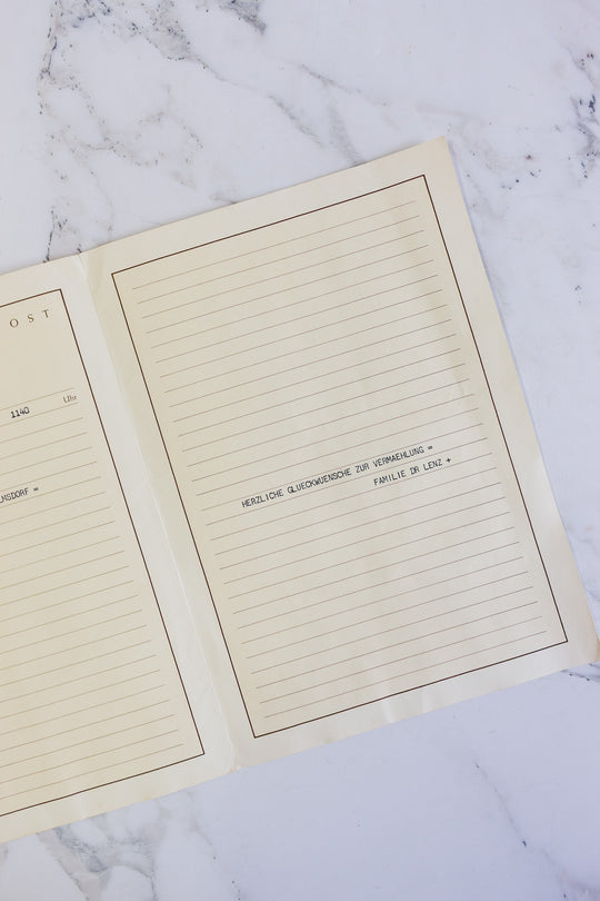 pair of 1963 german wedding telegrams